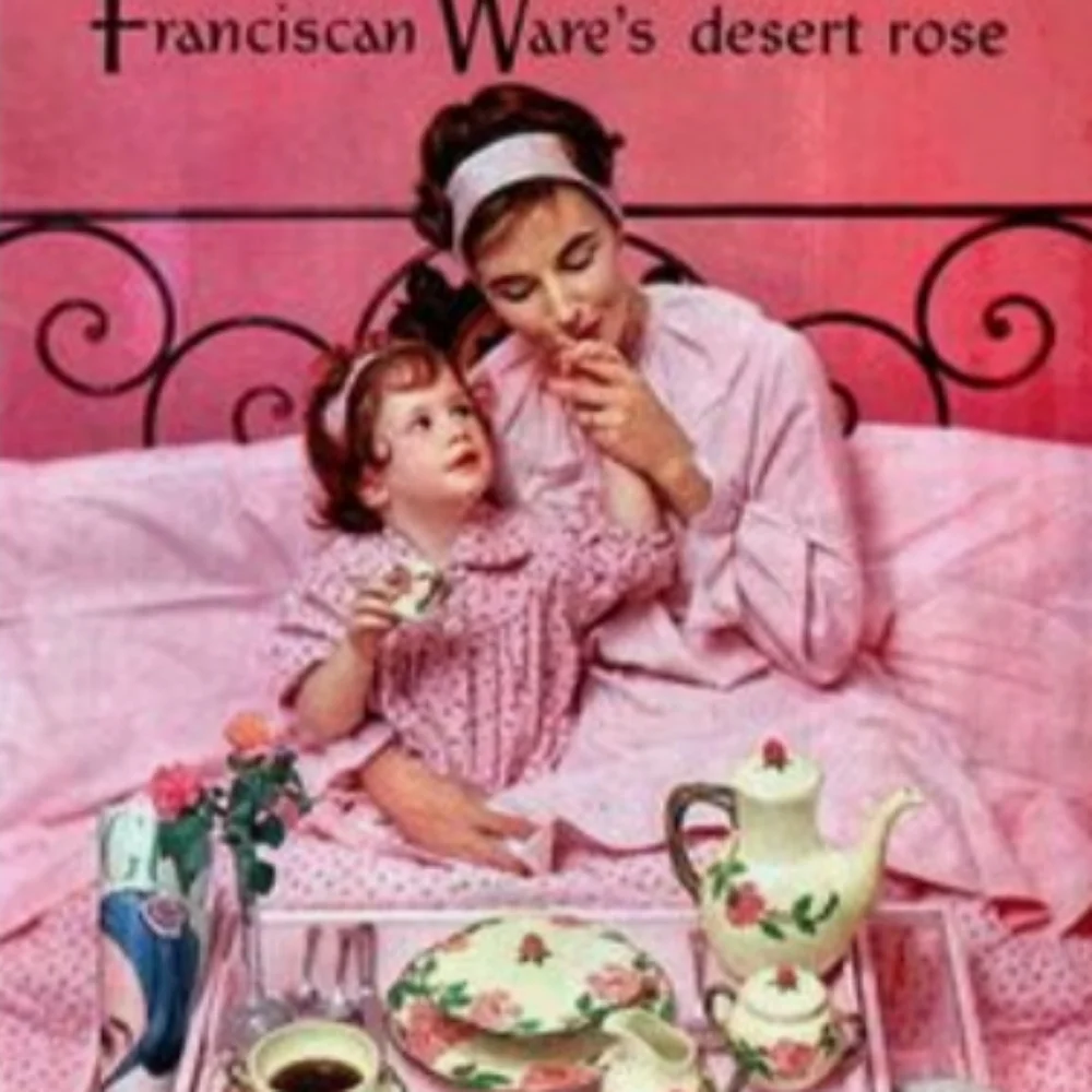 Franciscan Desert Rose Hand Painted Made USA Sugar Bowl & Lid Replacements MCM